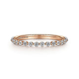 14K Rose Gold Modern Natural Diamonds Band