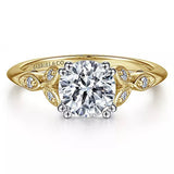 14K White And Yellow Gold Celia Round Diamond Engagement Ring