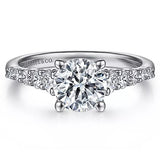 14K White Gold Round Diamond Engagement Ring