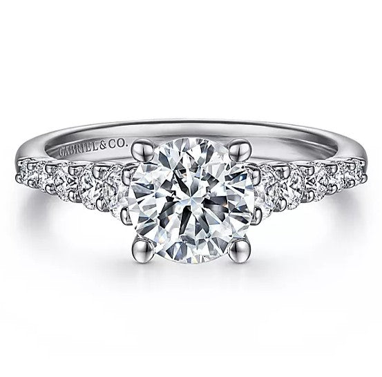 14K White Gold Round Diamond Engagement Ring