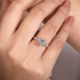 14K White Gold Round Diamond Engagement Ring