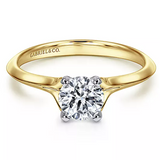 14K Yellow And White Gold Ellis Round Diamond Engagement Ring