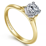 14K Yellow And White Gold Ellis Round Diamond Engagement Ring