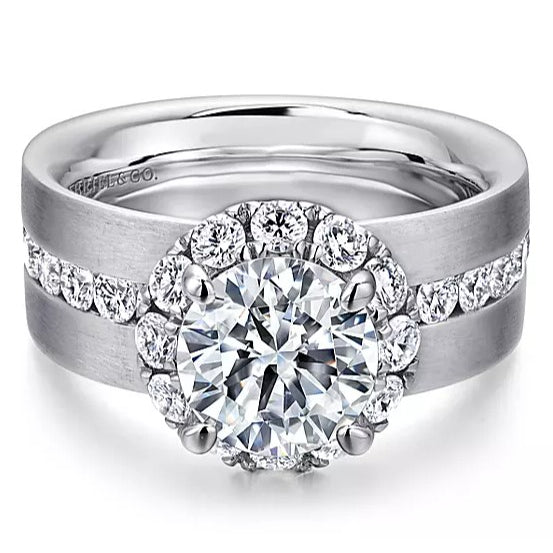 Gabriel & Co. 14K White Gold ‘Virginia’ Round Halo Diamond Engagement Ring
