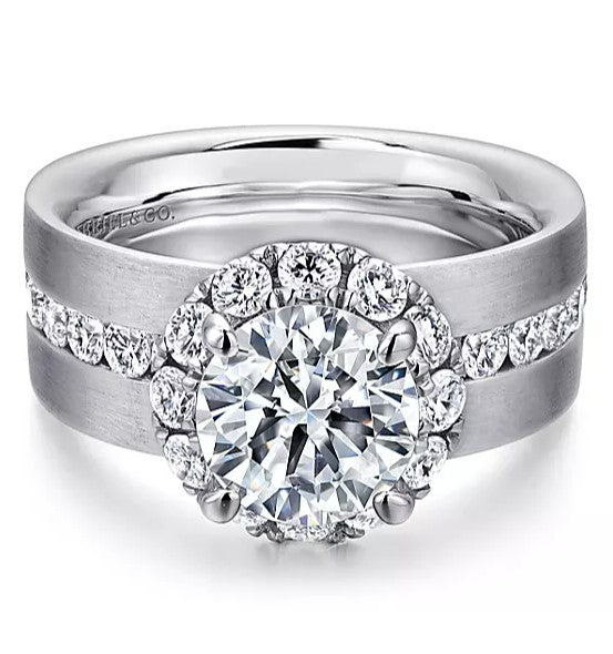 Gabriel & Co. 14K White Gold ‘Virginia’ Round Halo Diamond Engagement Ring