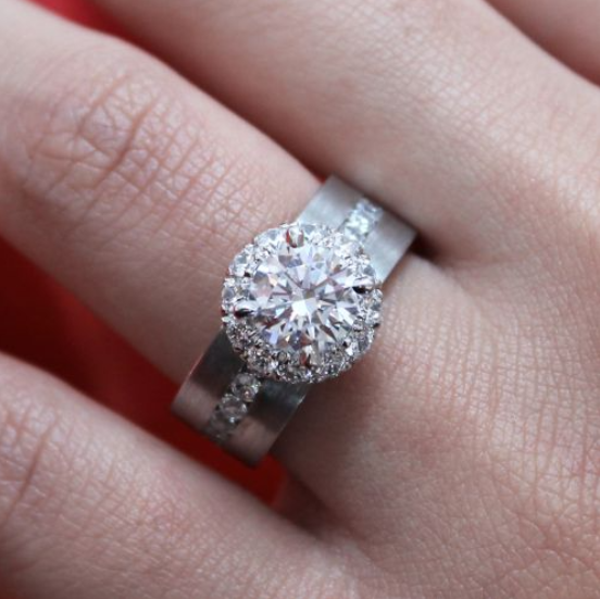 Gabriel & Co. 14K White Gold ‘Virginia’ Round Halo Diamond Engagement Ring