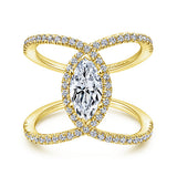 14K Yellow Gold Aurora Halo Marquise Natural Diamonds Natural Diamonds Engagement Ring