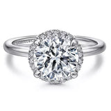 18K White Gold Graham Round Halo Diamond Engagement Ring