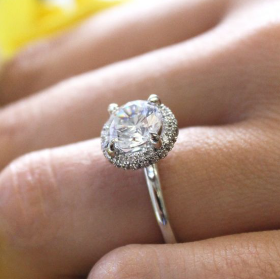 18K White Gold Graham Round Halo Diamond Engagement Ring