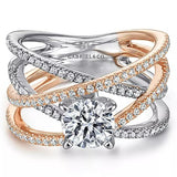 Gabriel & Co. 14K White And Rose Ronny Gold Round Diamond Engagement
