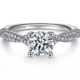 Gabriel & Co. 14K White Gold ‘Amber’ Round Diamond Engagement Ring