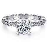 Gabriel & Co. 14K White Gold Lula Round Diamond Engagement Ring