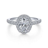 14K White Gold Lyla Oval Halo Diamond Engagement Ring