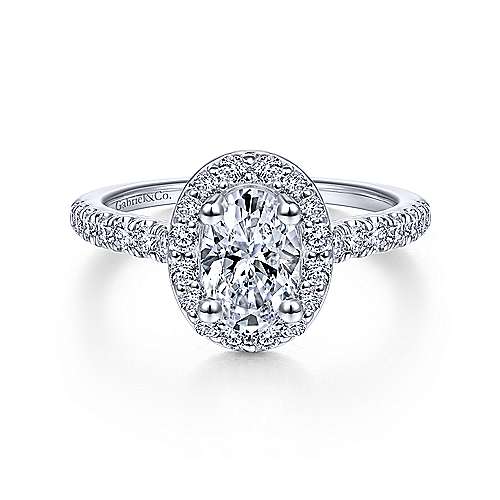14K White Gold Lyla Oval Halo Diamond Engagement Ring