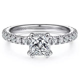14K White Gold Alina Hidden Halo Cushion Cut Diamond Engagement Ring