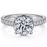 18K White Gold Camden Hidden Halo Round Diamond Engagement Ring