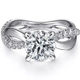 Gabriel & Co. 18K White Gold Rhapsody Round Twisted Diamond Engagement Ring