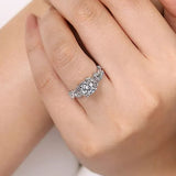 14K White Gold ‘Martedi’ Floral Round Diamond Engagement Ring