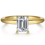 14K Yellow Gold ‘Lark’ Emerald Cut Solitaire Engagement Ring by Gabriel & Co.