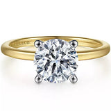 14K Yellow And White Gold ‘Evalia’ Solitaire Engagement Ring by Gabriel & Co.