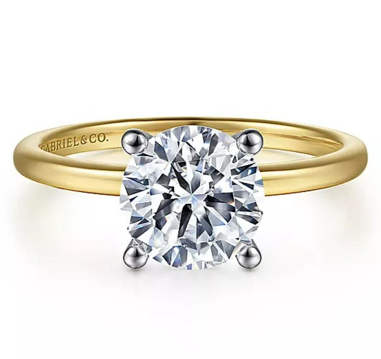 14K Yellow And White Gold ‘Evalia’ Solitaire Engagement Ring by Gabriel & Co.