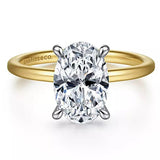 14K Yellow And White Gold ‘Cari’ Hidden Halo Oval Diamond Engagement Ring