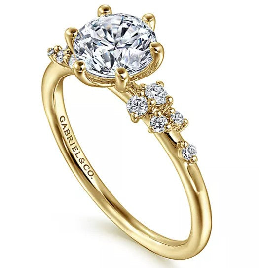 14K Yellow Gold ‘Reena’ Round Diamond Engagement Ring