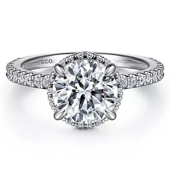 14K Yellow And White Gold ‘Senne’ Hidden Halo Round Diamond Engagement Ring