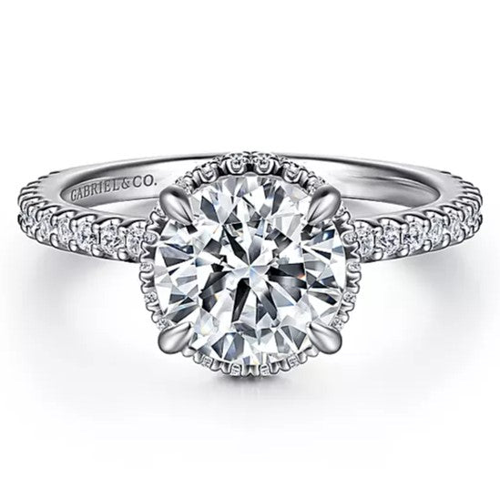 14K Yellow And White Gold ‘Senne’ Hidden Halo Round Diamond Engagement Ring