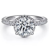 14K Yellow And White Gold ‘Senne’ Hidden Halo Round Diamond Engagement Ring