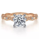 Gabriel & Co. 14K White And Rose Gold Sadie Round Diamond Engagement Ring