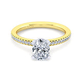 Gabriel & Co. 14K Yellow And White Gold Straight Oval Shaped Diamond Engagement Ring
