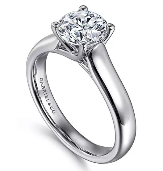 14K White Gold Helen Round Diamond Engagement Ring