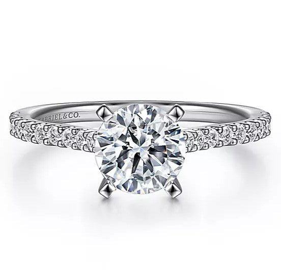 14K White Gold Shanna Round Diamond Engagement Ring