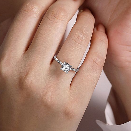 14K White Gold Shanna Round Diamond Engagement Ring