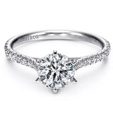 14K White Gold ‘Casey’ Round Diamond Engagement Ring