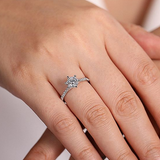 14K White Gold ‘Casey’ Round Diamond Engagement Ring