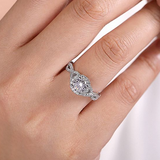 14K White Gold Marissa Round Halo Diamond Engagement Ring