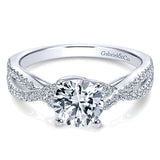14K White Gold Gina Round Twisted Diamond Engagement Ring