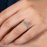 14K White Gold Jocelyn Round Diamond Engagement Ring