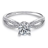 Gabriel & Co. 14K White Gold Elyse Round Split Shank Diamond Engagement Ring