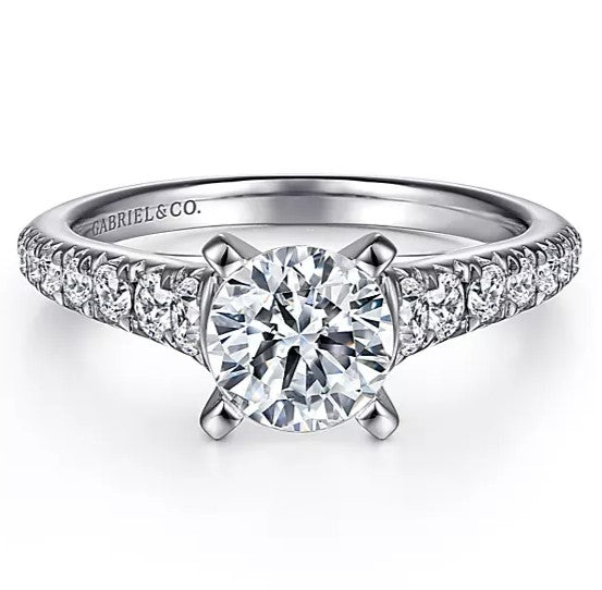 Gabriel & Co. 14K White Gold Bridget Round Diamond Engagement Ring