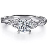 Gabriel & Co. 14K White Gold Catalina Round Twisted Diamond Engagement Ring