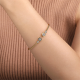 14K 14K Yellow And White Gold Natural Diamonds Bujukan Open Cuff Bracelet