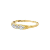 JT ESTATE 14K Yellow And White Gold Petite Vintage Natural Diamond Band