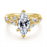 14K Yellow Gold 'Charlina' Twist Marquise Natural Diamonds Engagement Ring