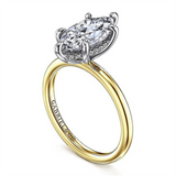 14K Yellow And White 'Cari' Hidden Halo Marquise Diamond Engagement Ring