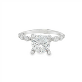 14K White Gold Modern Round Natural Diamonds Engagement Ring