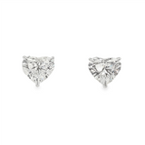 18K White Gold 1.50 CTW Heart Natural Diamonds Stud Earrings