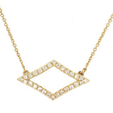 14K Yellow Gold Natural Diamonds Contemporary Necklace